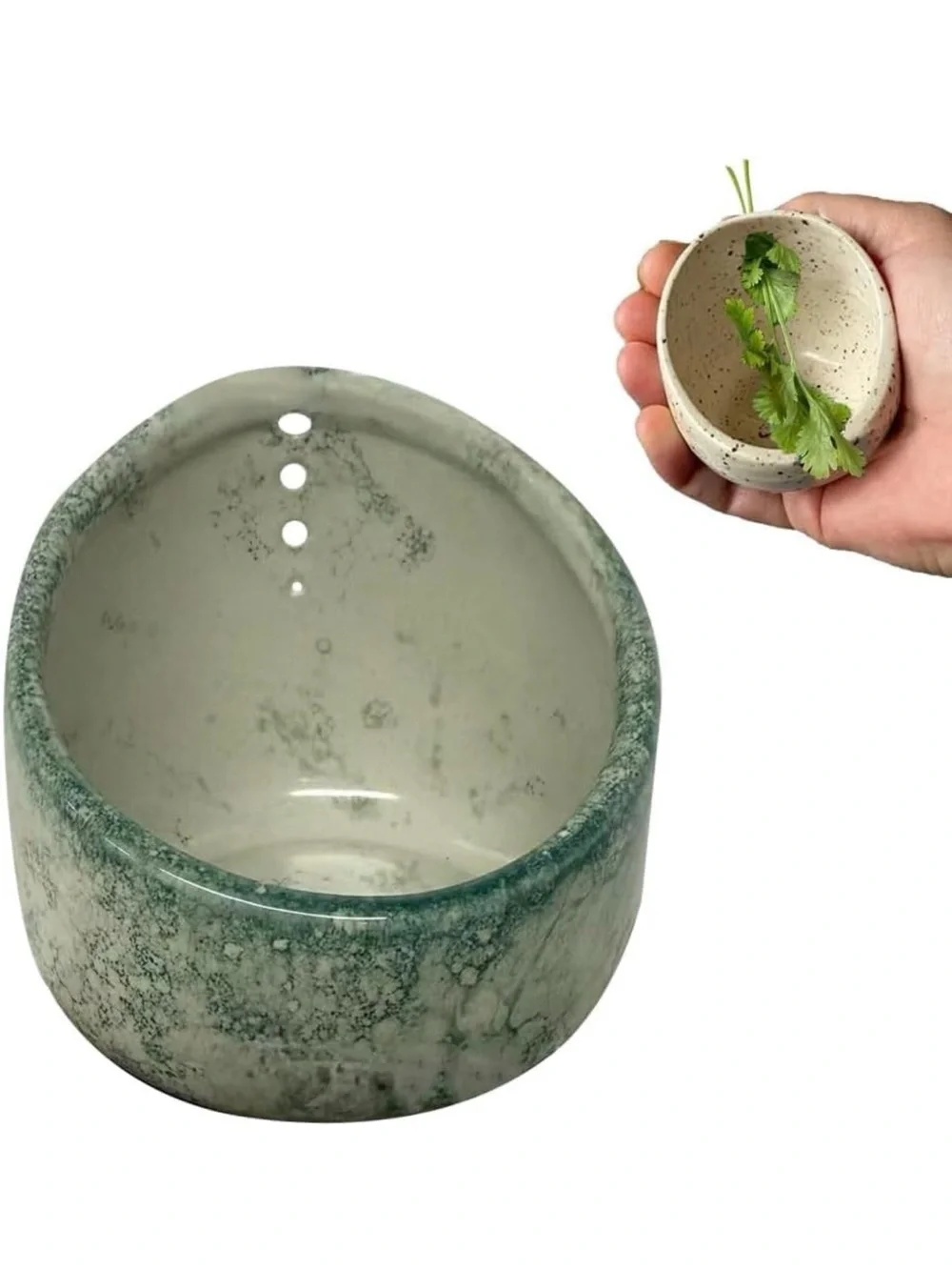 Amazon Green and Cream Marbleized Ceramic Tool